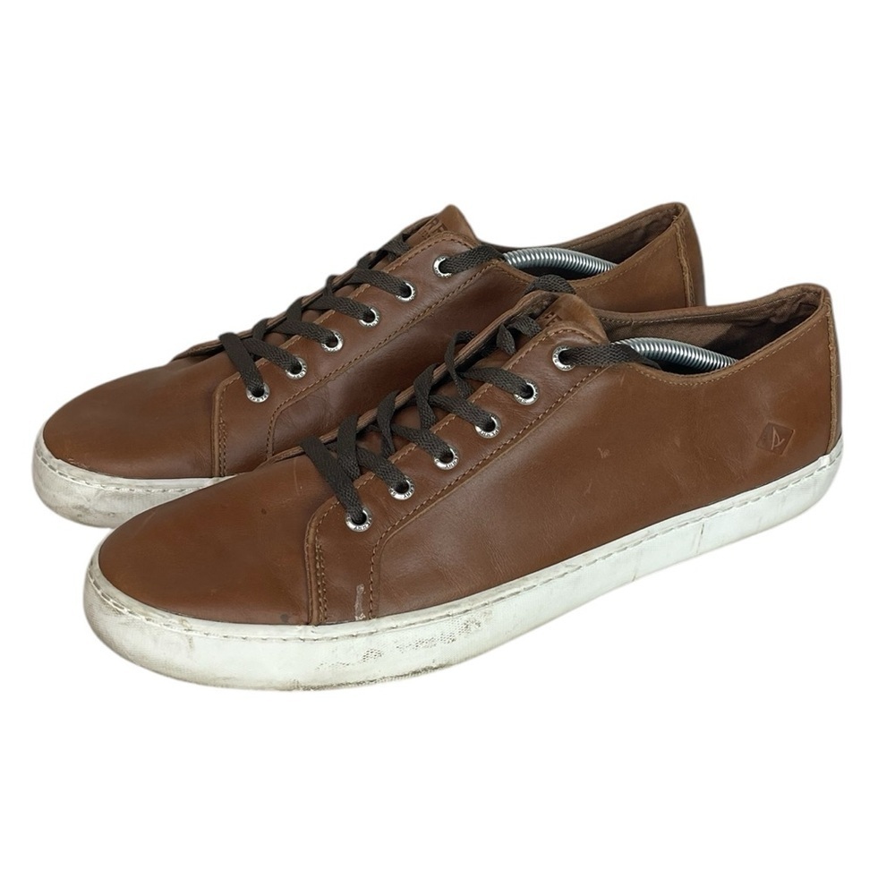B8 Mens SPERRY Topsider Cognac Brown Leather Boat Shoes 13